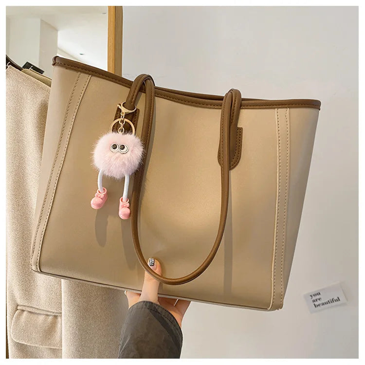 FXZLLQ Korean Style PU Leather Underarm Tote Shoulder Bag – Versatile Casual Handbag for Women Daily Use