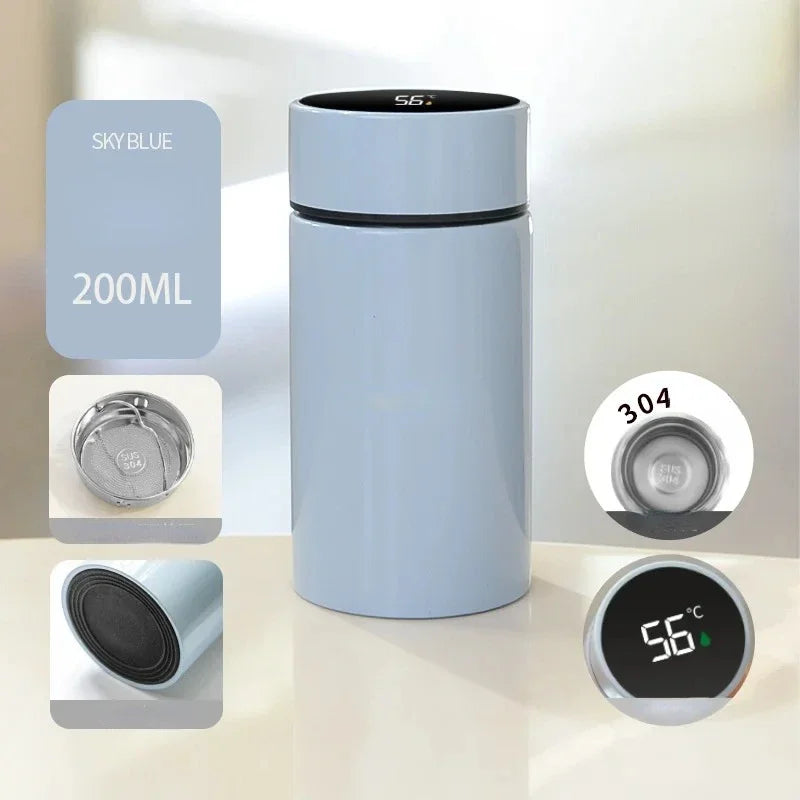 200ml Mini Stainless Steel Vacuum Flask Thermos – Lightweight Insulated Travel Tumbler, 12–24Hr