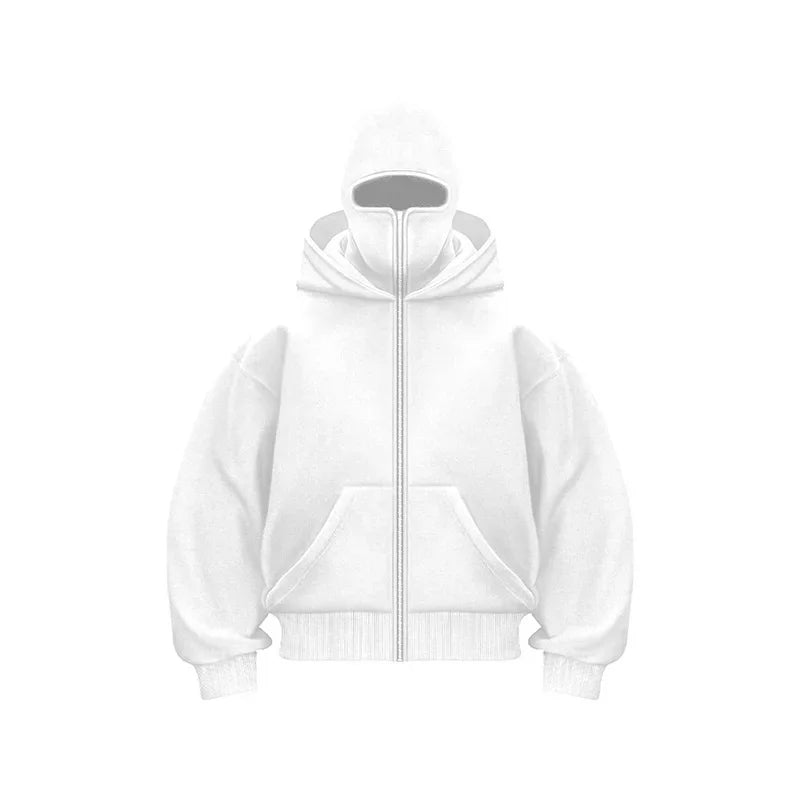 Women's Y2K Goth Double Hoodie Sweatshirt — Harajuku Fleece Pullover