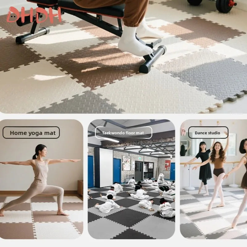 Interlocking Gym Floor Mat – Anti-Slip Rubber Exercise Mat for Home Workout, Weightlifting & Yoga