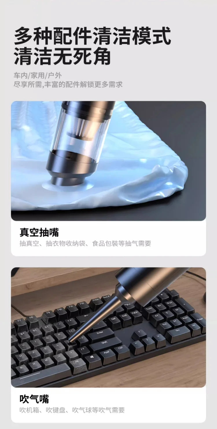 Mini Wireless Handheld Vacuum Cleaner – Powerful Suction for Car & Home Appliance Cleaning