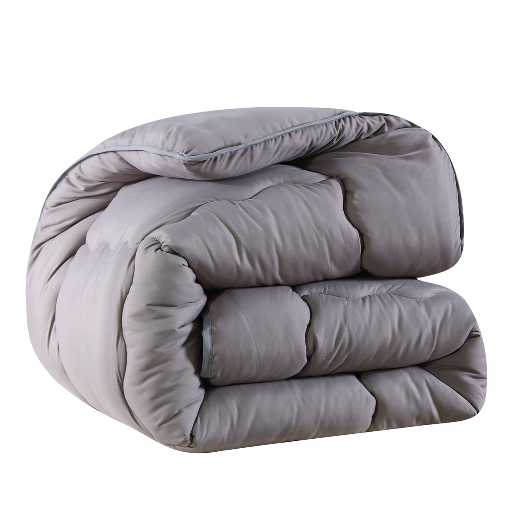 Grey Thick Quilted Winter Hotel Style Quilt Comforter Queen King Soft Winter Quilt Very Warm 220x240 Quilts Blanket