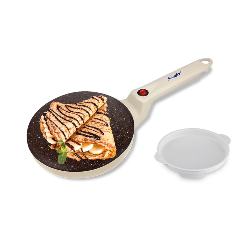 Electric Crepe Maker 600W — Non-Stick Plate Breakfast & Dessert Maker with Hook Storage