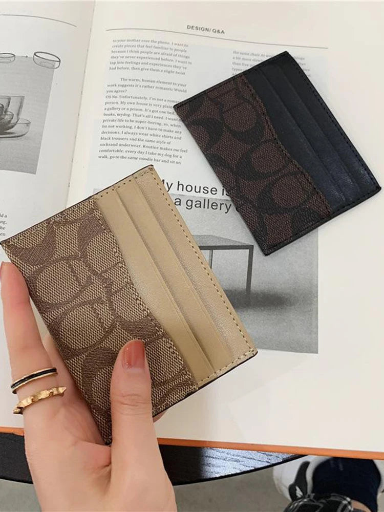 Women's Multi-Function PU Leather Card Holder Wallet – Short Coin Purse in Black & Khaki