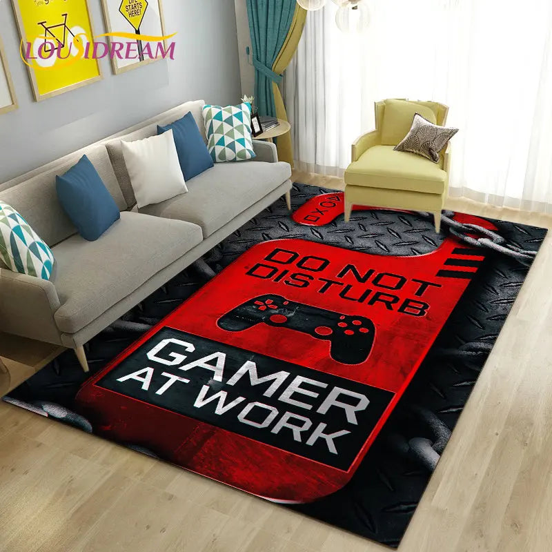 3D Cartoon Gamer Game Controller Area Rug,Carpet Rug for Living Room Bedroom Sofa Doormat Decoration,Kid Play Non-slip Floor Mat