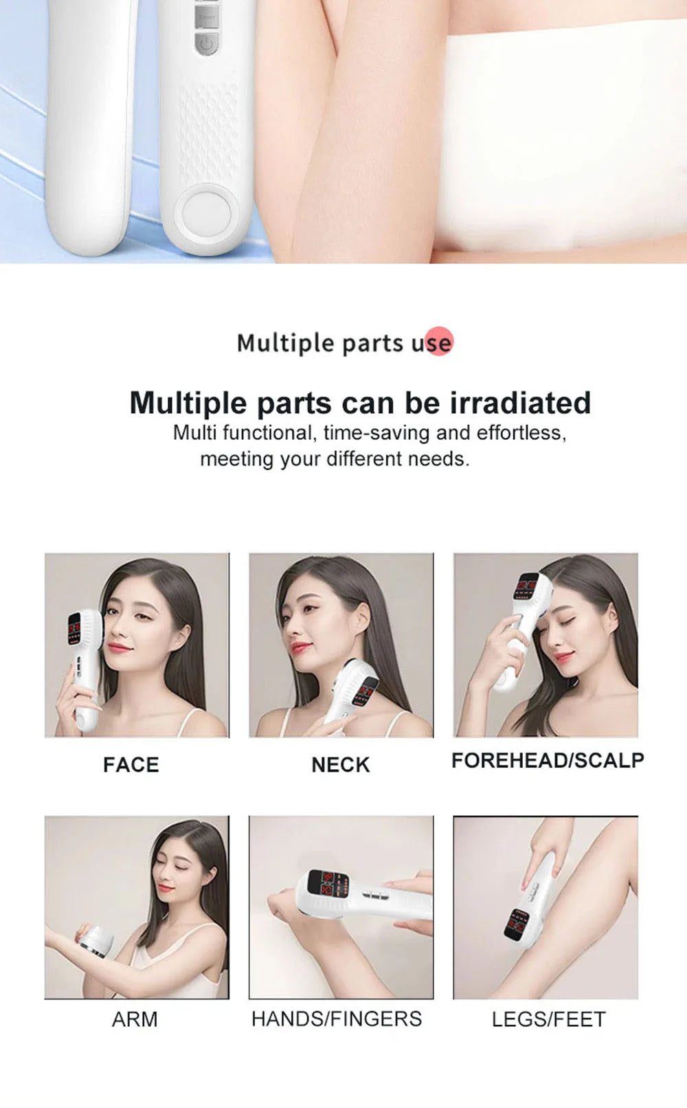 Handheld Red Light & Infrared Therapy Device – 650nm + 808nm Face & Body Skin Rejuvenation