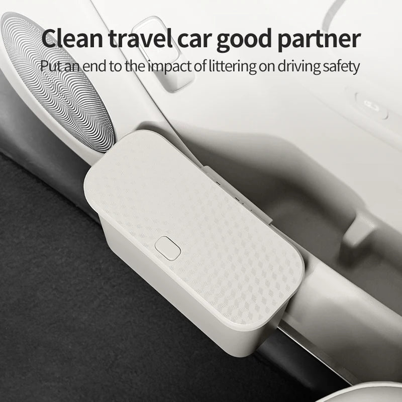 Car vacuum cleaner with text on a car interior background