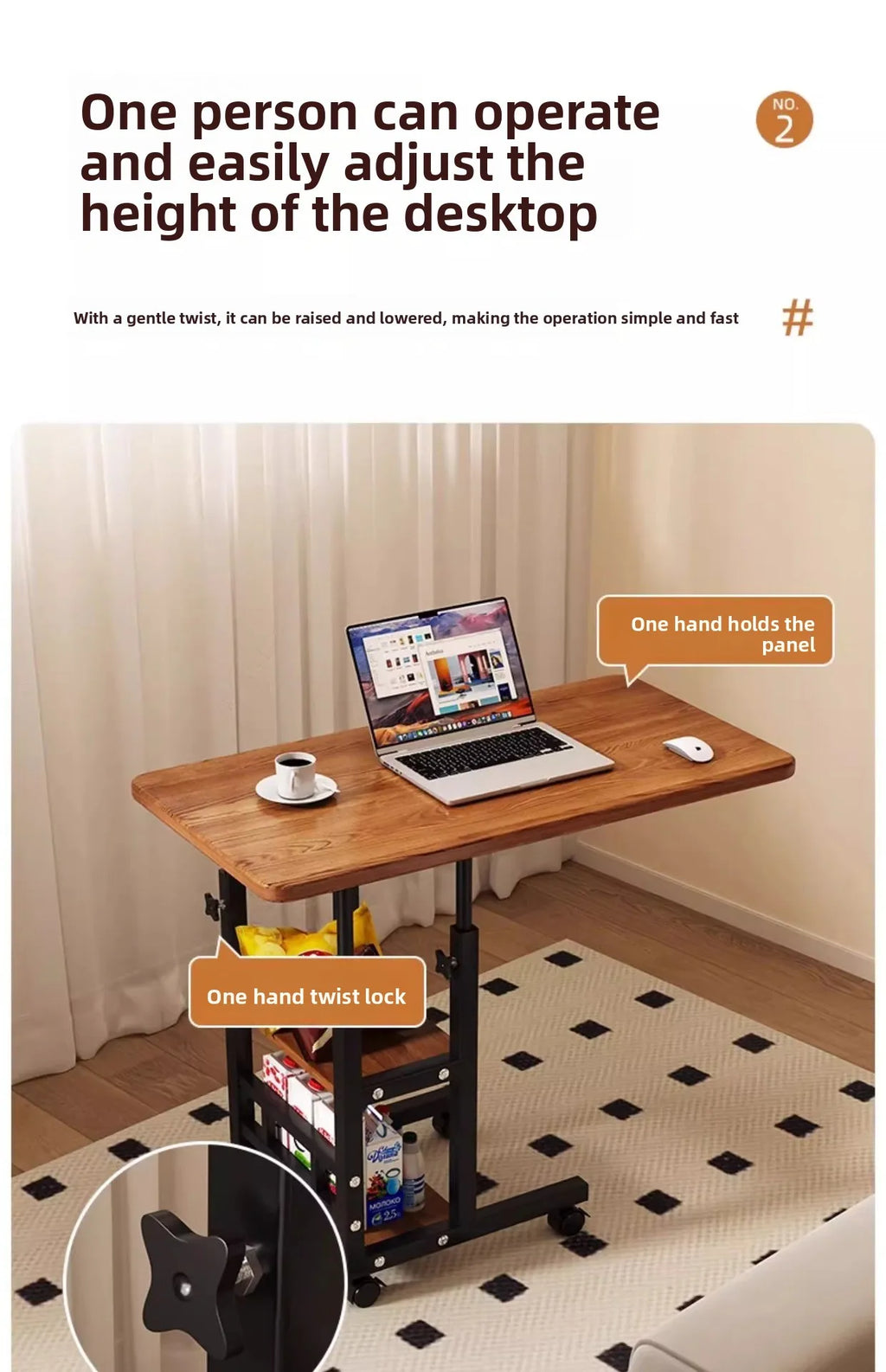 Bedside Laptop Holder & Reading Desk — Portable Bedside Table Board for Writing, Office & Computer Use