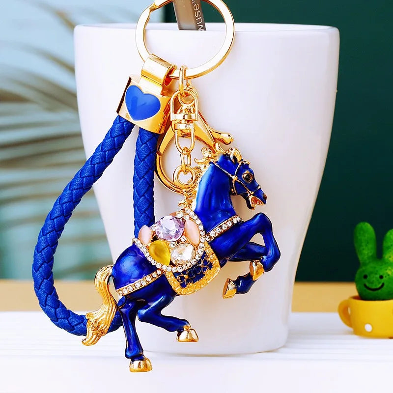 Cute Metal Horse Keychain – Zinc Alloy Bag Pendant Key Ring Gift for Women & Men