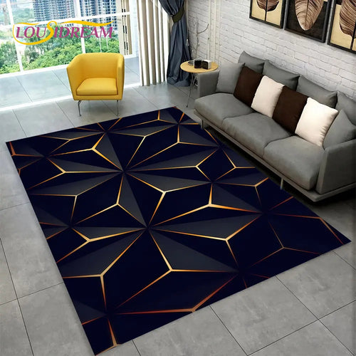3D Abstract Modern Geometric Illusion Area Rug | 100% Polyester, Non-Slip, Machine Washable, 8 Sizes