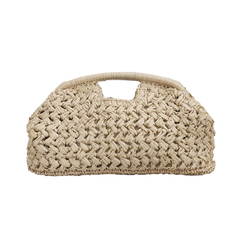Elegant Woven Straw Clutch Bag – Large Capacity Beach Wallet Travel Handbag for Women