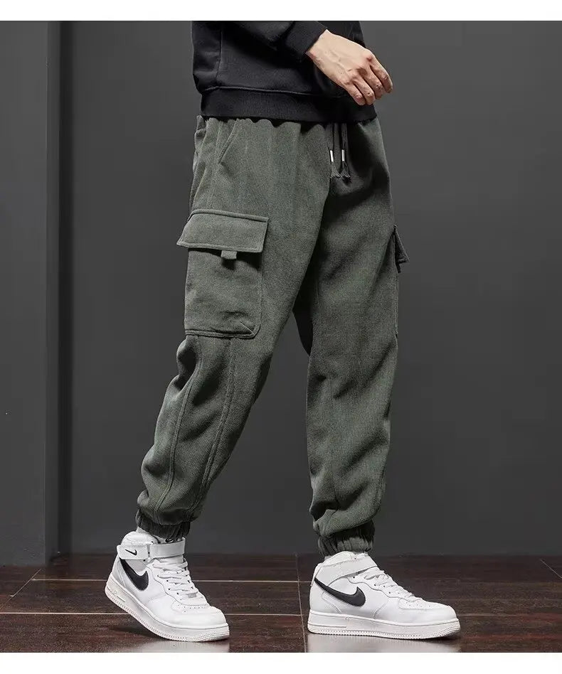 Men's Elastic Waist Straight Harem Jogger Pants — Relaxed Fit Casual Trousers
