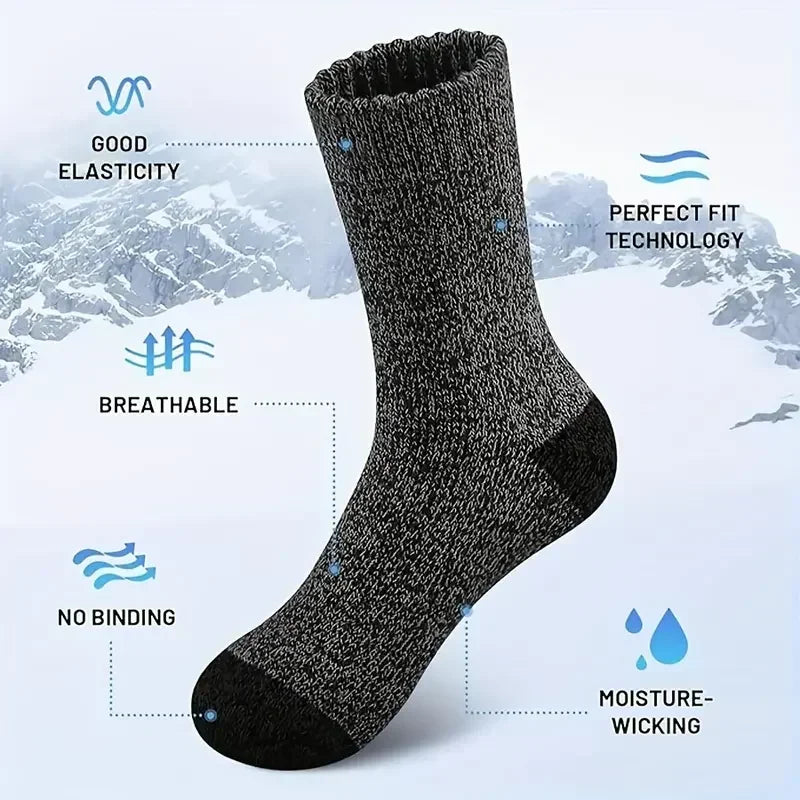 Cotton-Blend Winter Hiking Socks, 5 Pairs