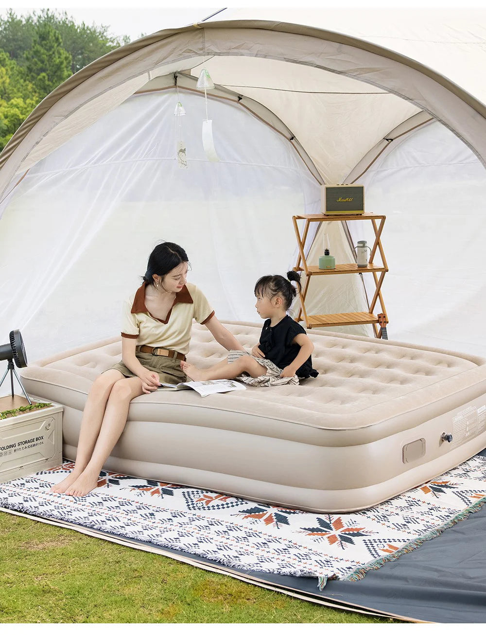 Camping Inflatable Mattress with Built-In Pump – Thickened Tent Sleeping Pad, Picnic & Travel Air Mat