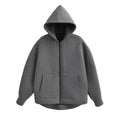 Women's Oversized Zip-Up Hoodie Coat – High Street Double Pocket Outerwear