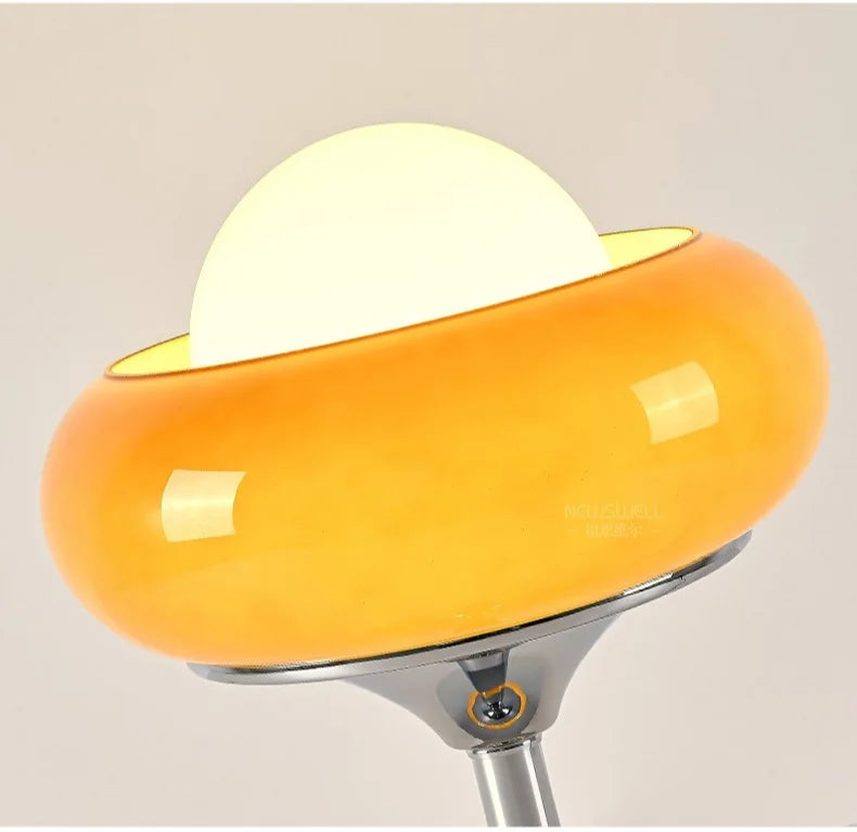 Bauhaus Glass Lamp – Red & Yellow Table or Floor