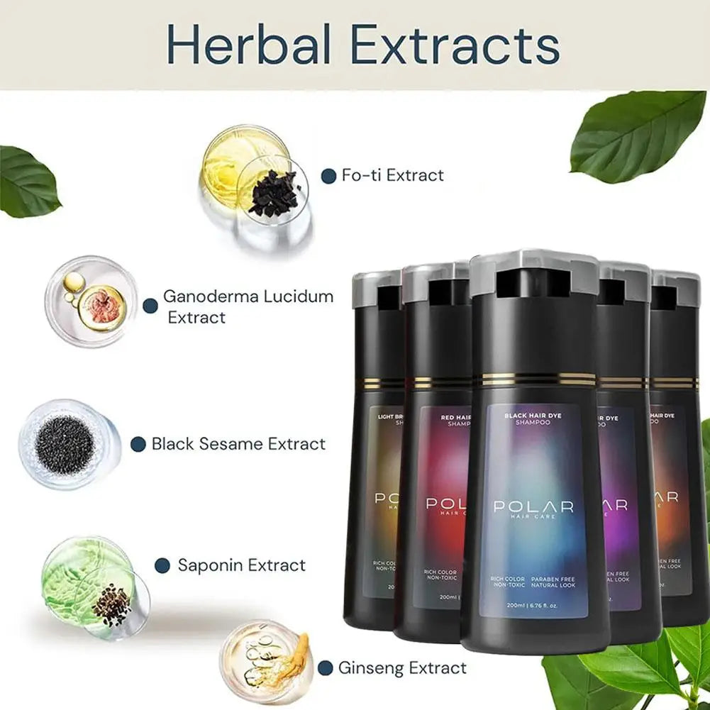 Hair Dye Shampoo For Gray Hair For Women Men Natural Hair Dye Kit Semi Permanent Hair Dye Shampoo Black Brown Purple 200ml
