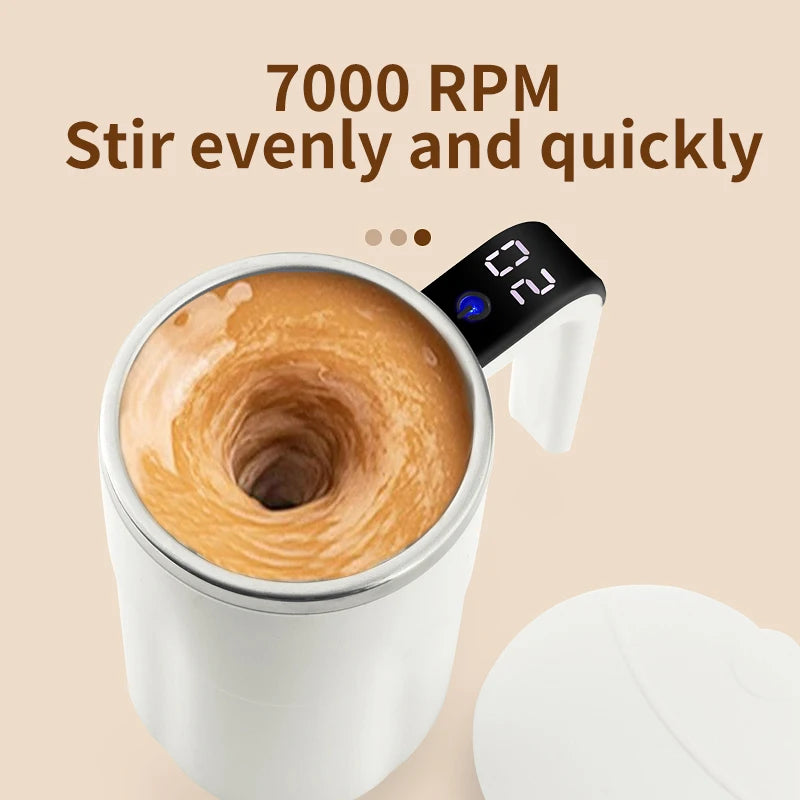 380ML Electric Self-Mixing Coffee Mug — USB Rechargeable, IP67 Waterproof, Magnetic Stir