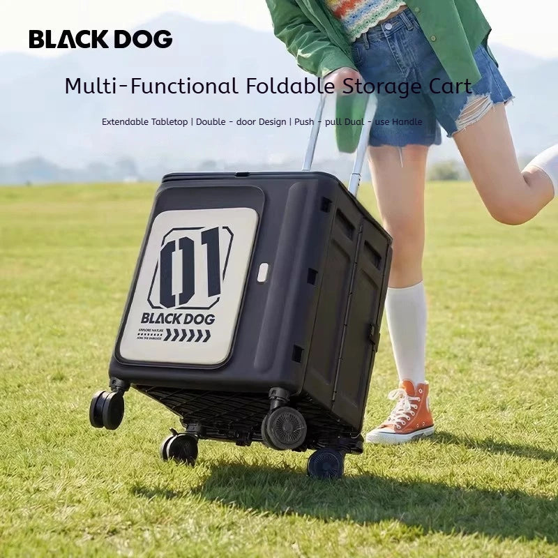 60L Foldable Storage Cart Wagon — 3-Speed Telescopic Handle & 360° Silent Wheels