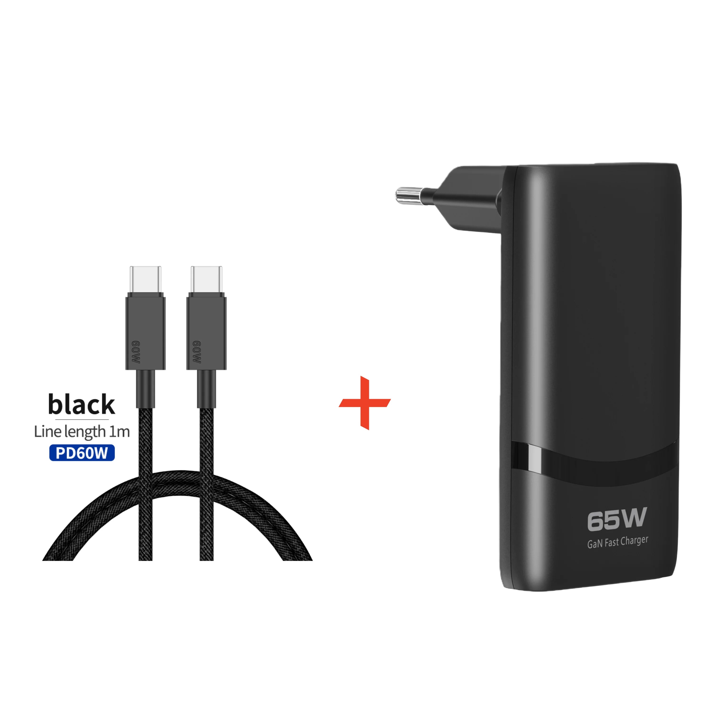 65W Flat GaN USB-C Charger — Ultra-Slim Fast Charging Adapter for Laptop, Phone & Tablet