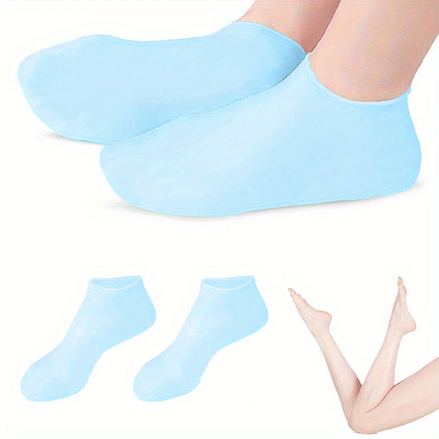 Soft Feet While You Sleep — Moisturizing Silicone Foot Socks | Dry & Cracked Heel Repair, Massage Texture, 7 Colors