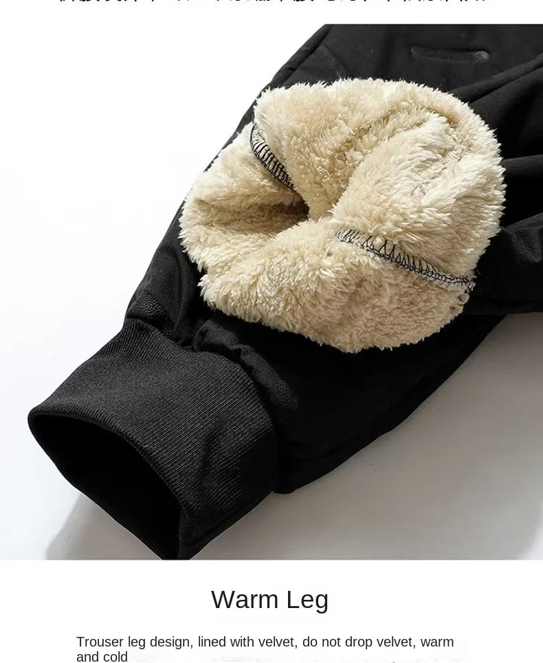 Men's Cashmere-Lined Thick Cotton Pants — Warm Winter Casual Trousers