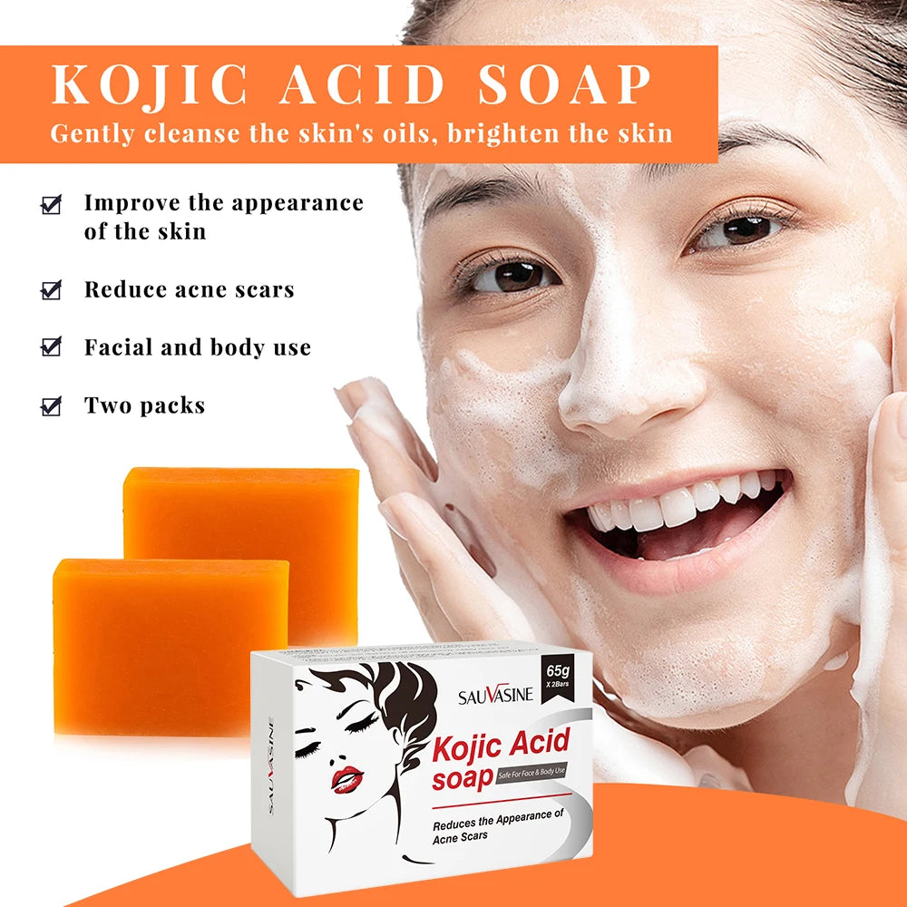 Kojic Acid Brightening Soap Bar – Handmade Natural Cleansing Bath Bar for Dark Spots & Even Skin Tone