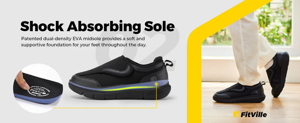 Men's Extra Wide Adjustable Diabetic Walking Shoes – Orthopedic Elderly Foot Pain Relief for Swollen Feet