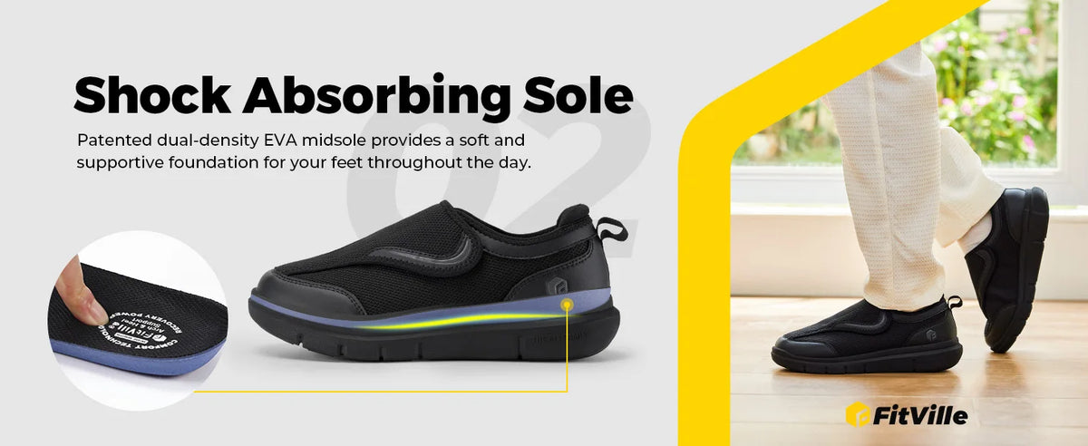 Men's Extra Wide Adjustable Diabetic Walking Shoes – Orthopedic Elderly Foot Pain Relief for Swollen Feet