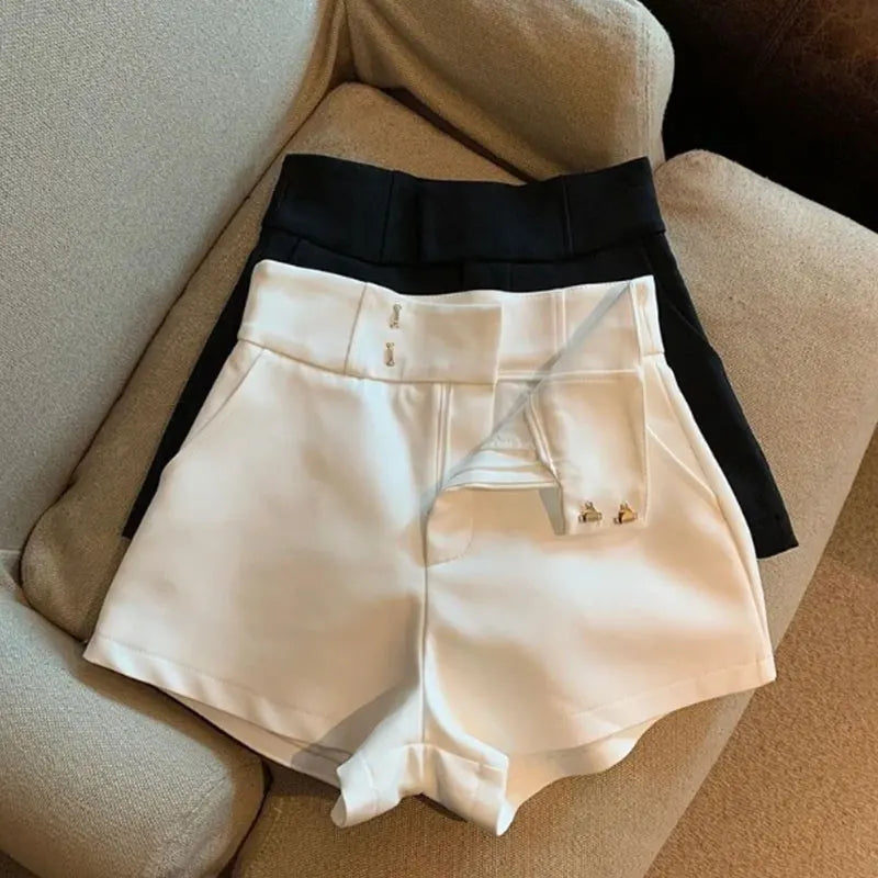 Mooyufon Women's High Waisted Shorts – Harajuku Elegance A-Line Slim Casual Hot Girl Straight Pants