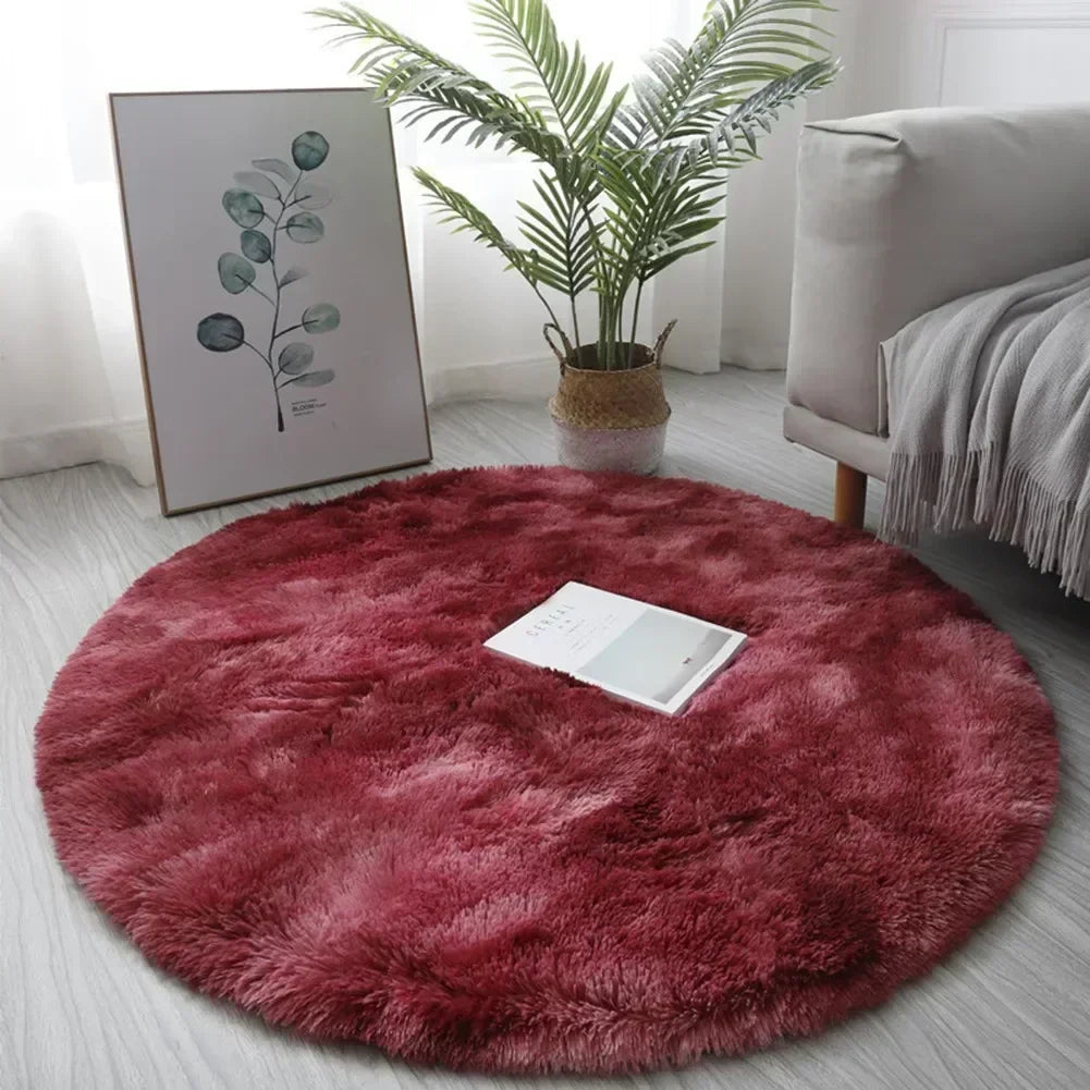 Round Shaggy Area Rug – Soft Non-Slip Circle Carpet for Bedroom & Living Room