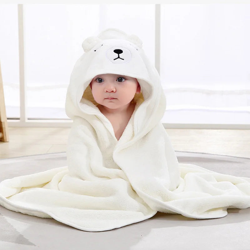 Cartoon Animal Hooded Baby Bath Towel – Soft Newborn Bathrobe & Swaddle Wrap for Boys & Girls