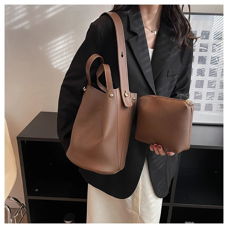 Luxury PU Bucket Bag – Trending Crossbody Shoulder Tote for Women 2026