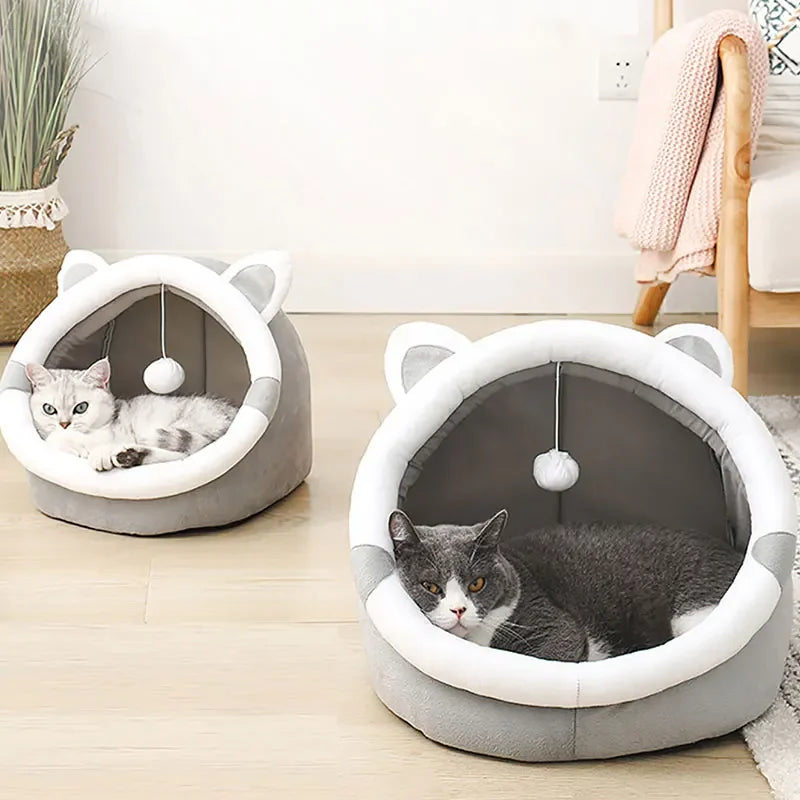 Self-Warming Foldable Pet Tent Cave Bed