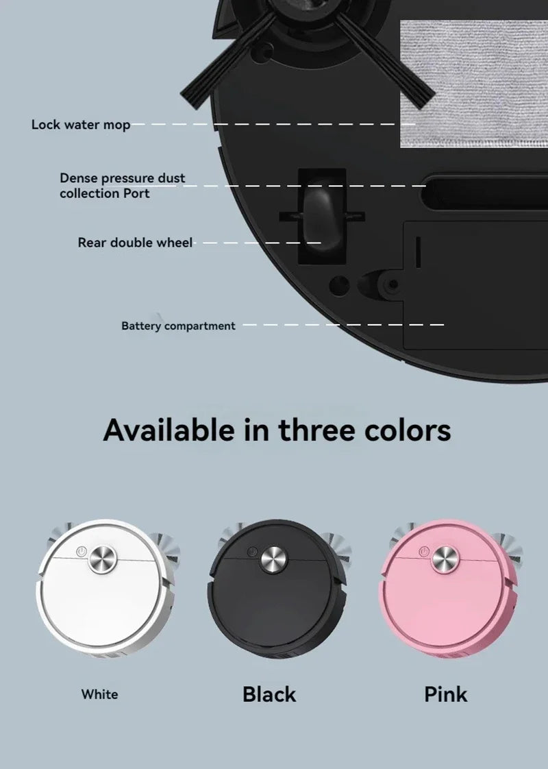 Smart Mini Robot Vacuum Cleaner – Fully Automatic Mopping, Suction & Sweeping Integrated