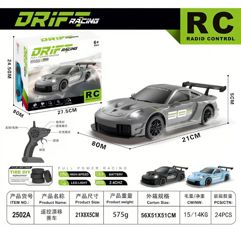 1:24 Scale RC Drift Racing Car – GT3 RS / Porsche 911 / SU7 High Speed Remote Control Models