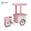 Custom Commercial Ice Cooler Cart Tricycle – Stainless Steel Freezer Bicycle for Snacks & Candy