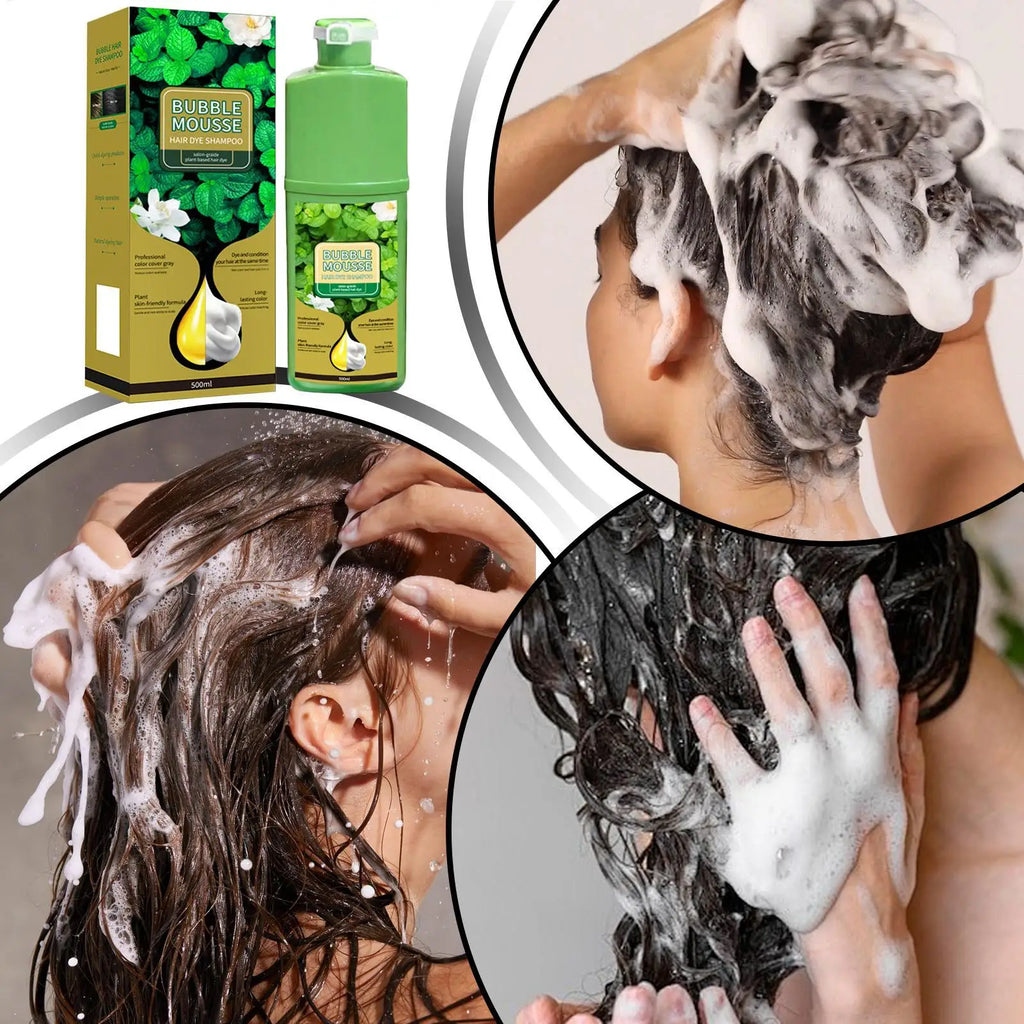 Natural Plant Herbal Hair Dye Shampoo 5 Minutes Change Hair Color Non-irritating Repairs Gray White Hair Care Products Women Men