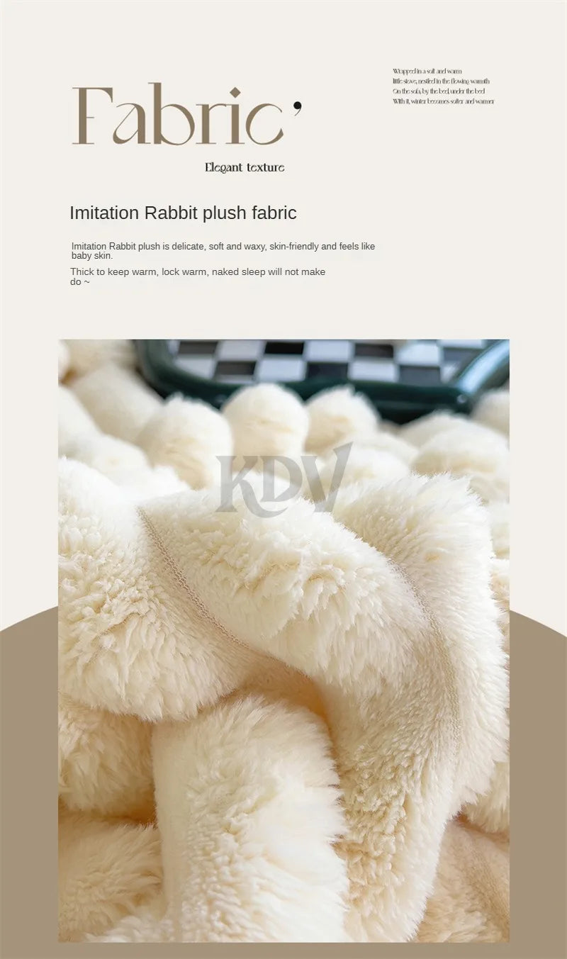 Faux Rabbit Fur Blanket – Plush Throw & Bedding Set Options