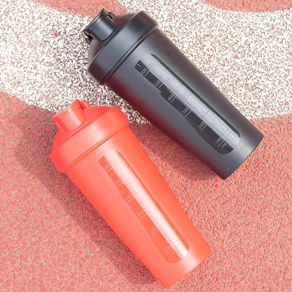 Portable Protein Shaker Bottle 600ml — Leak-Proof with Mixing Ball for Gym & Outdoor Use
