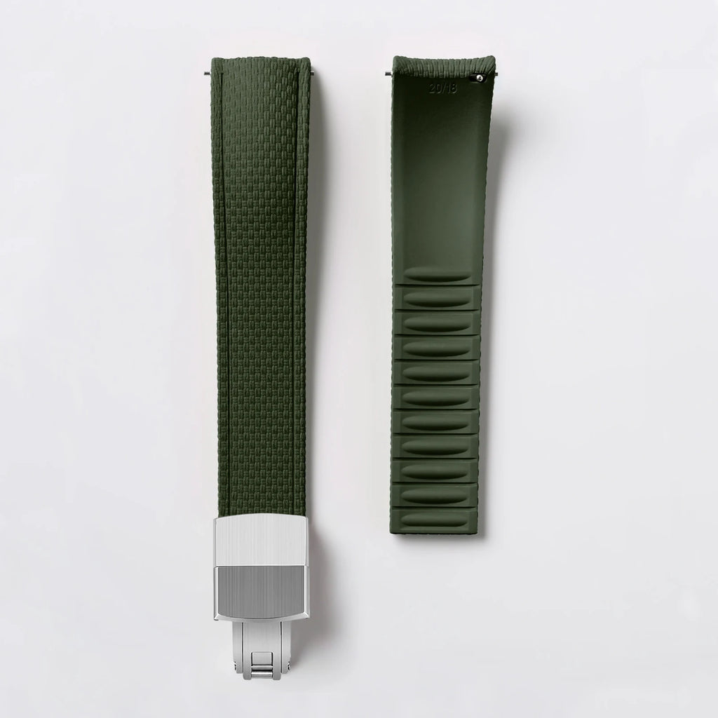 CTS Curved FKM Rubber Quick Release Watch Strap | 18-24mm Universal Diving Bracelet Band