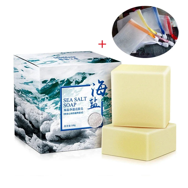 Sea Salt & Goat Milk Moisturizing Soap Bar – Pore Cleansing Acne Treatment Face Care