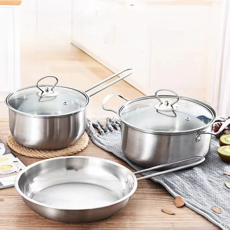 Stainless Steel Cookware Set – Soup Pot & Milk Pan