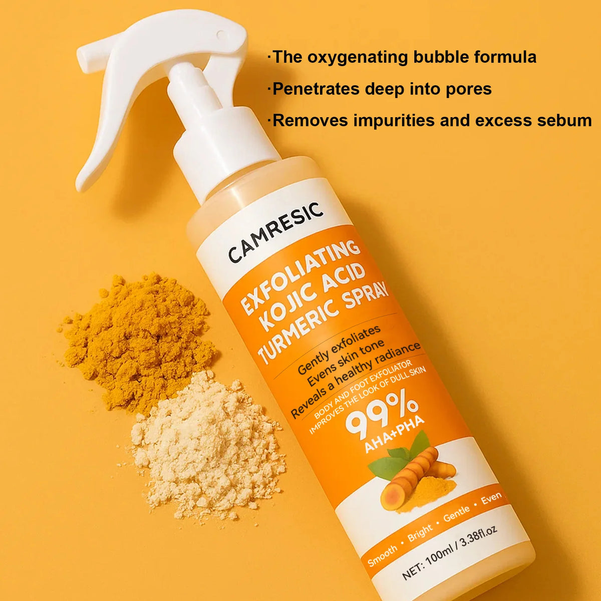 Kojic Acid Turmeric Exfoliating Body Spray – Brightening Peeling Solution 100ml