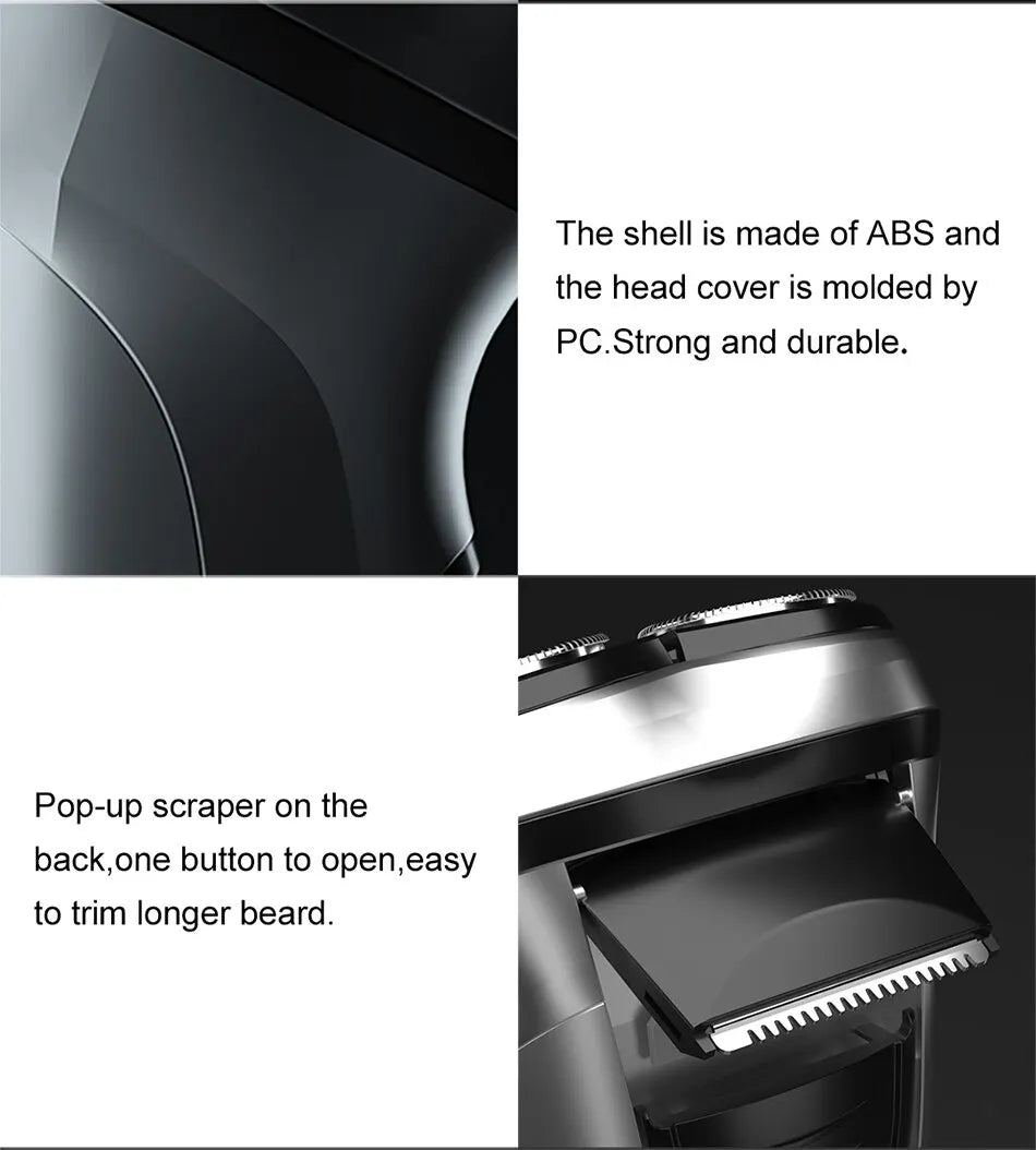 ENCHEN Blackstone 3D Rotary Electric Shaver – Type-C Fast Charge, 85-Min Runtime, Auto-Grinding Blade
