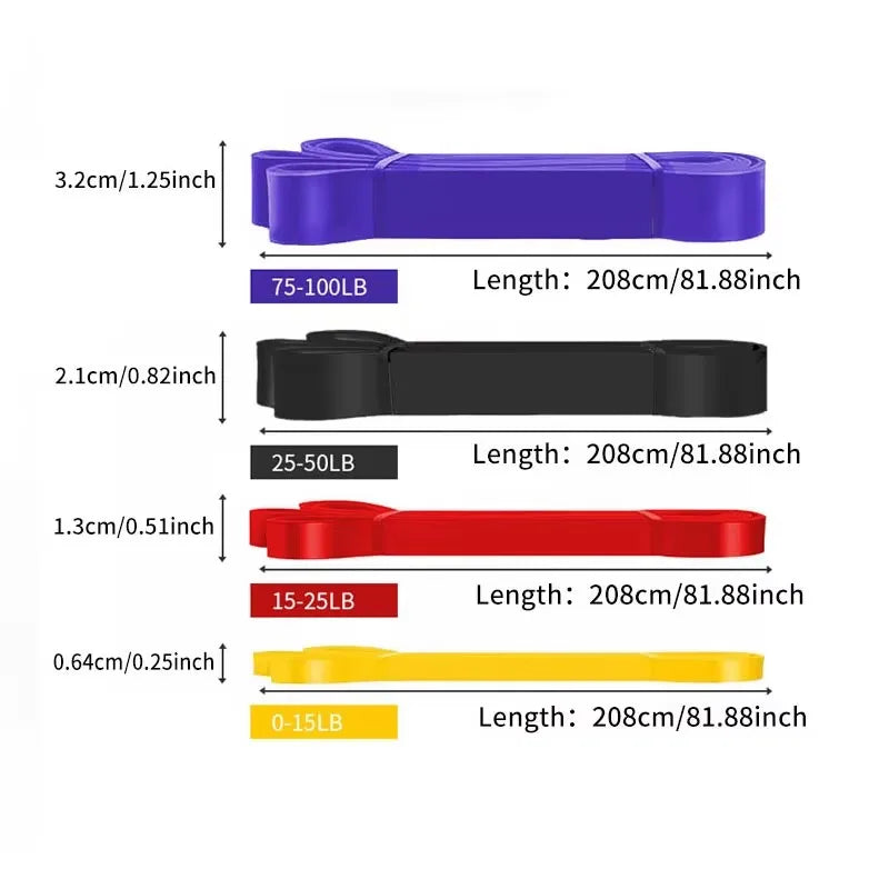 4-Piece Latex & TPE Resistance Band Set – Pull Up Training, Elastic Tension Bands for Yoga, Fitness & Weight-Bearing Workouts