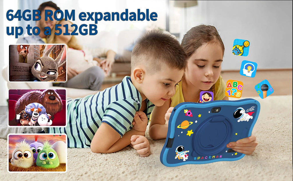 BDF 7" Kids Tablet – 4GB RAM, 64GB, Android 13, Dual Camera, Wi-Fi