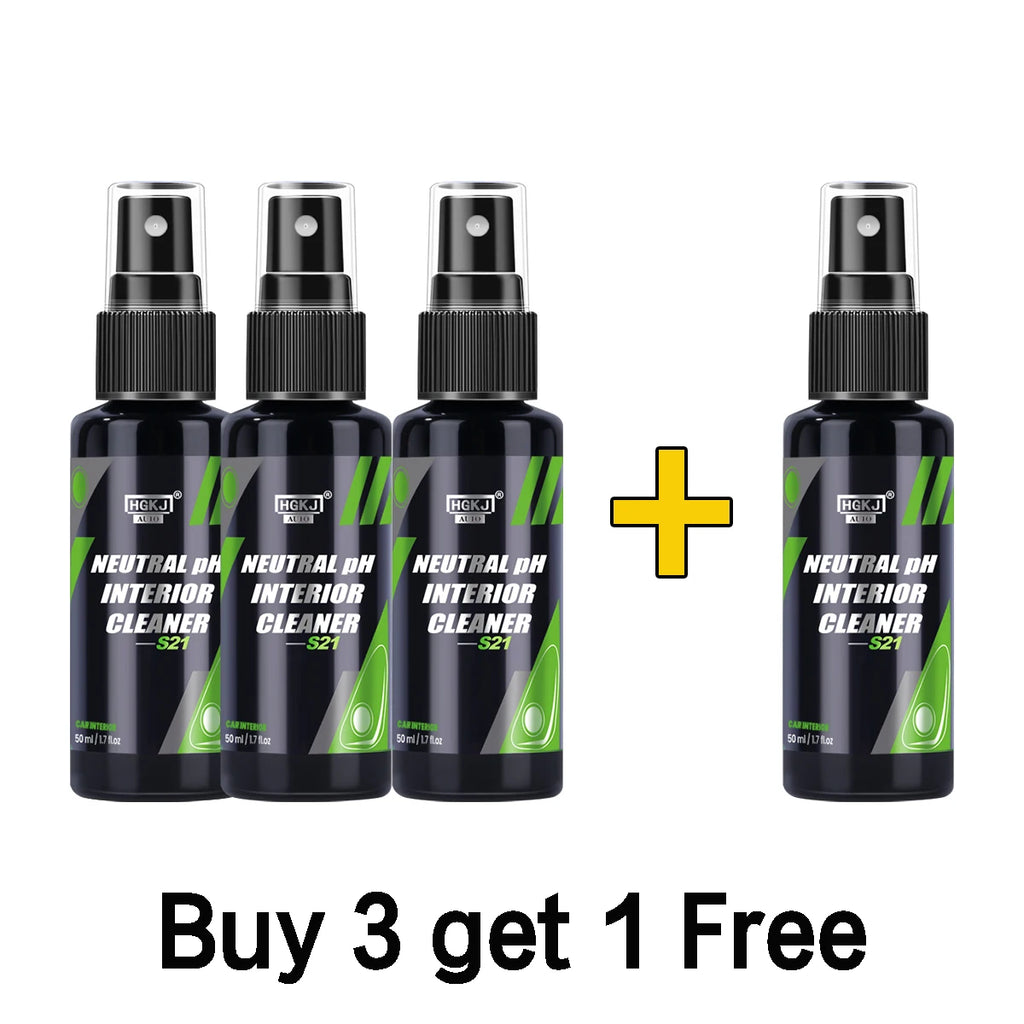HGKJ S21 Car Interior Cleaner Spray — Water-Free Multipurpose Auto Dash, Leather & Fabric Cleaner