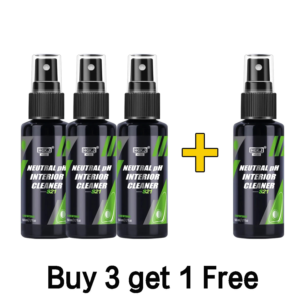 HGKJ S21 Car Interior Cleaner Spray — Water-Free Multipurpose Auto Dash, Leather & Fabric Cleaner