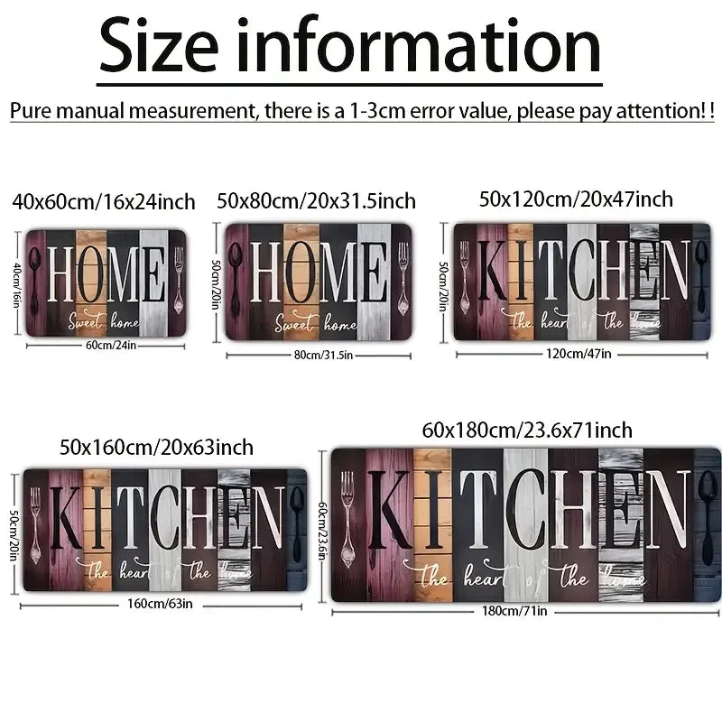 Vintage Wood Grain Kitchen Rug – Non-Slip Soft Mat for Kitchen, Hallway & Entryway